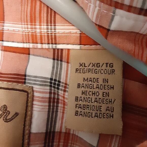 Wrangler Retro Pearl Snap Shirt Mens XL Red Plaid Long Sleeve Western Rodeo - Picture 6 of 9
